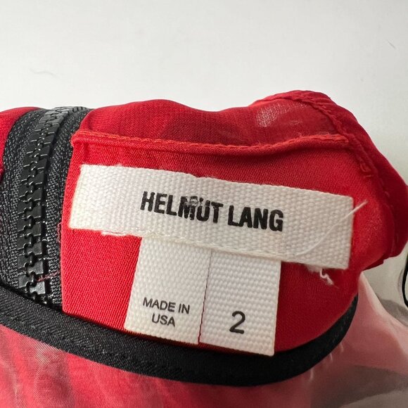 Helmut Lang Runway Mandala Dress Y2K Sheer Asymmetrical Sleeveless Red Size 2 - Picture 10 of 16